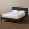 Baxton Studio Louvain Grey Upholstered Walnut-Finished Full Sized Platform Bed 146-8155 - alternate 3